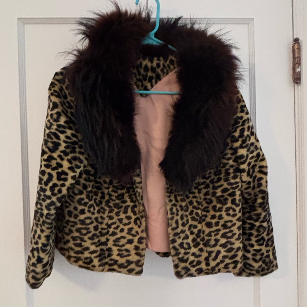 Leopard Print Faux Fur Jacket